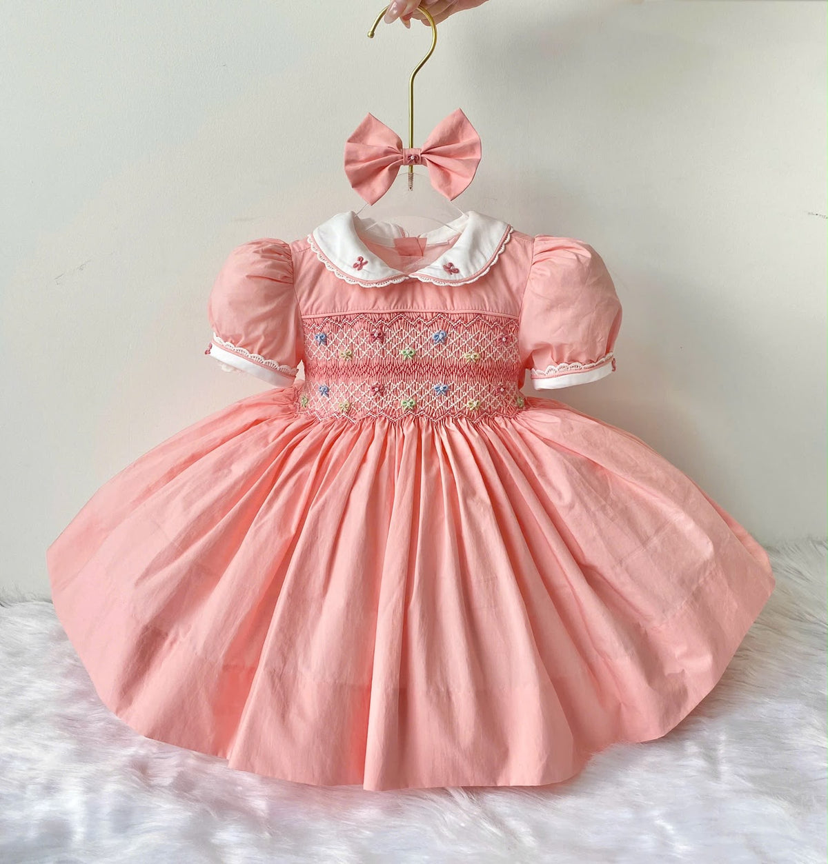 Peach smock dress