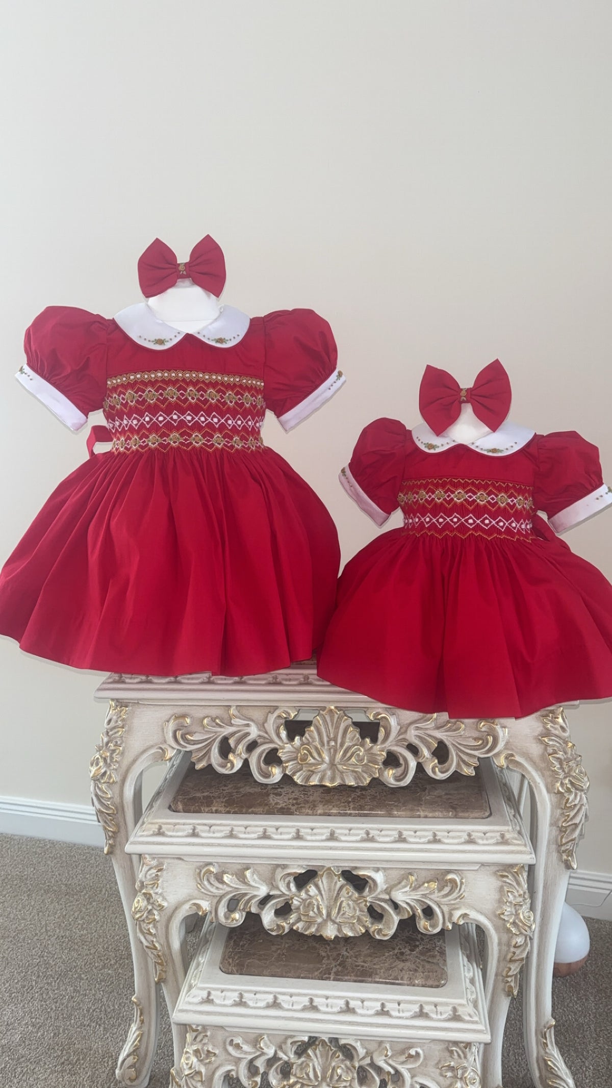 Red smock dress