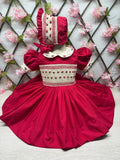 Red smock dress