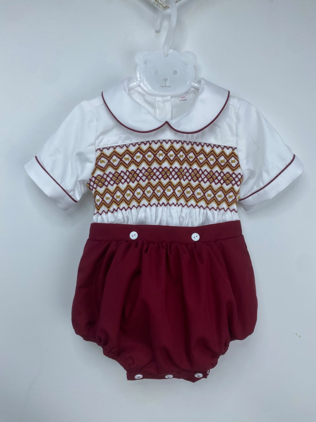 Deep red boys suit
