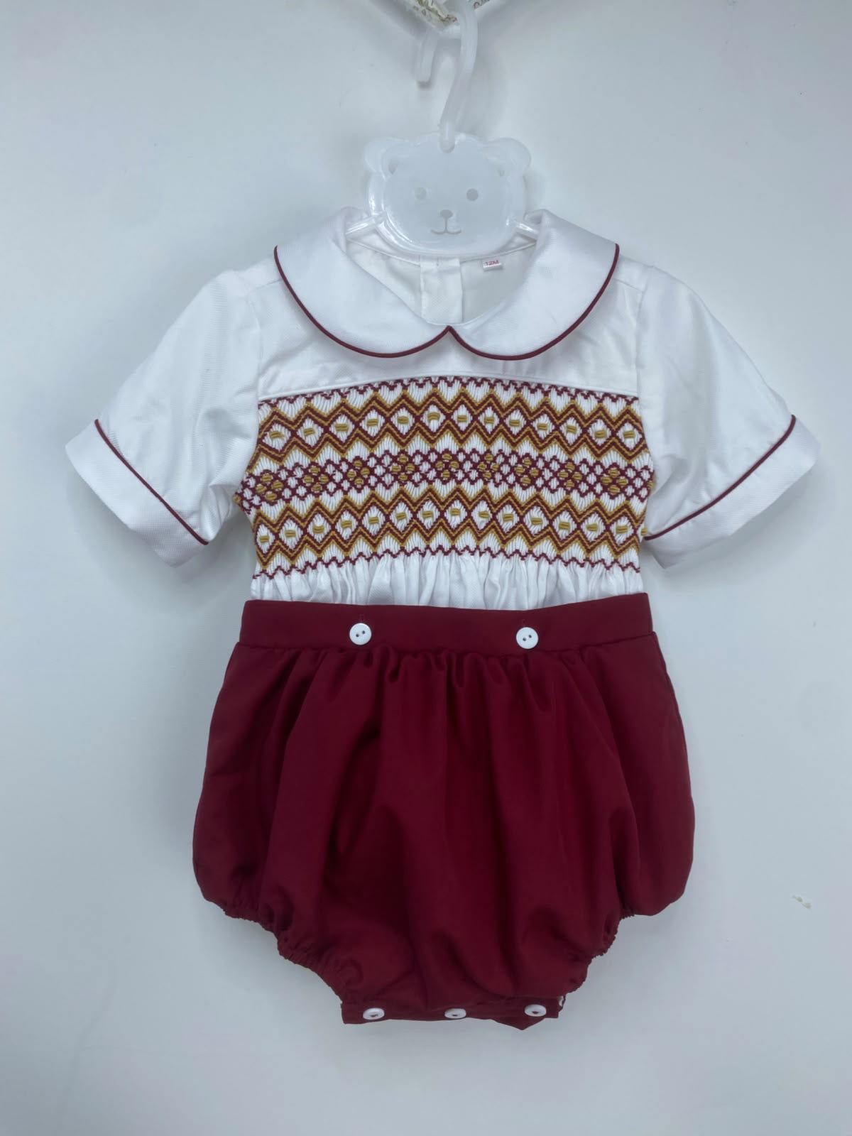 Deep red boys suit