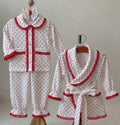 Girls red dot pjs & bedcoat