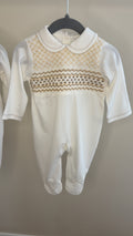 Neutral smock Babygrow