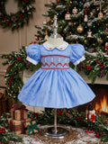 Blue girls smock dress