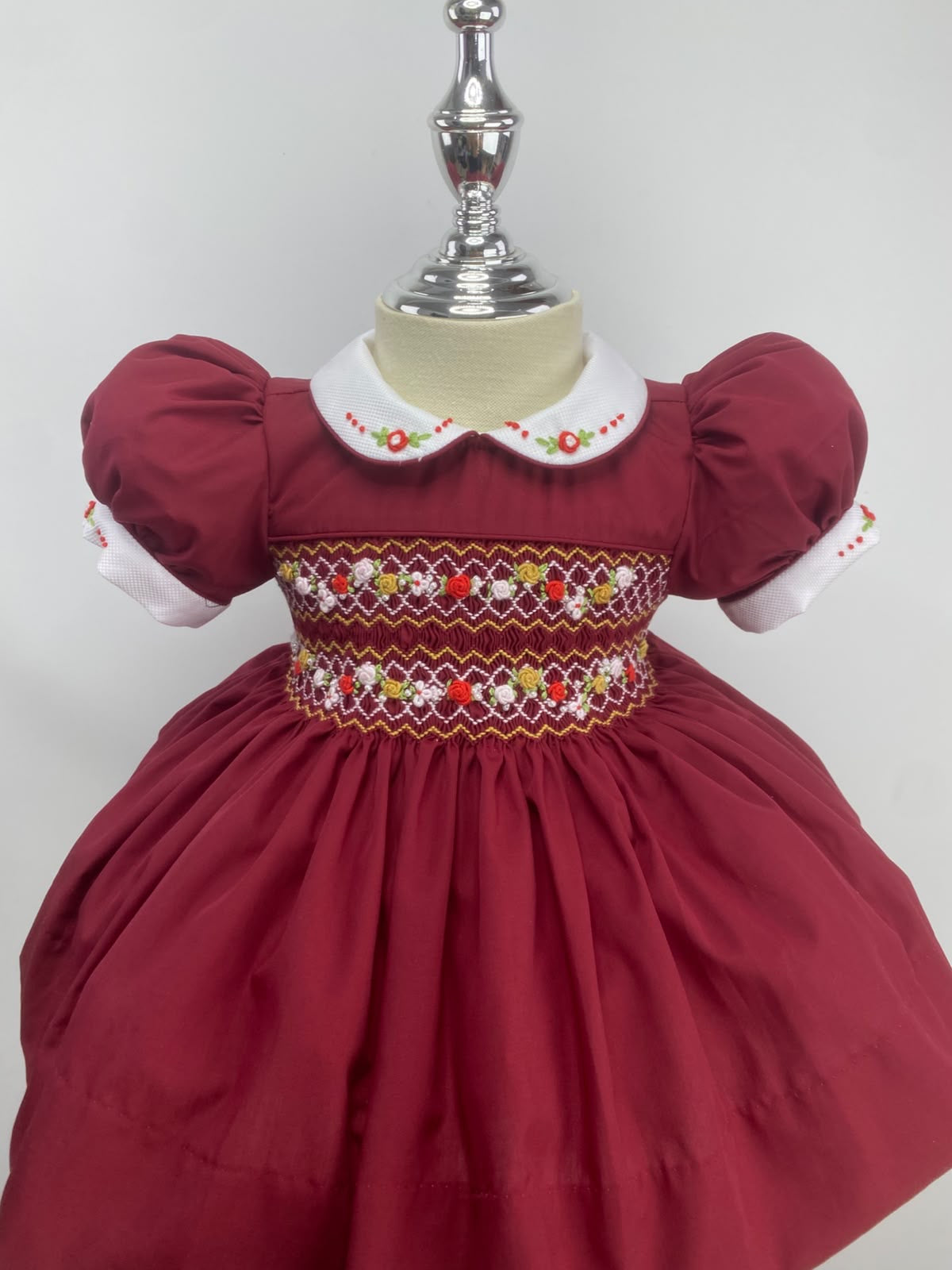Deep red smock dress