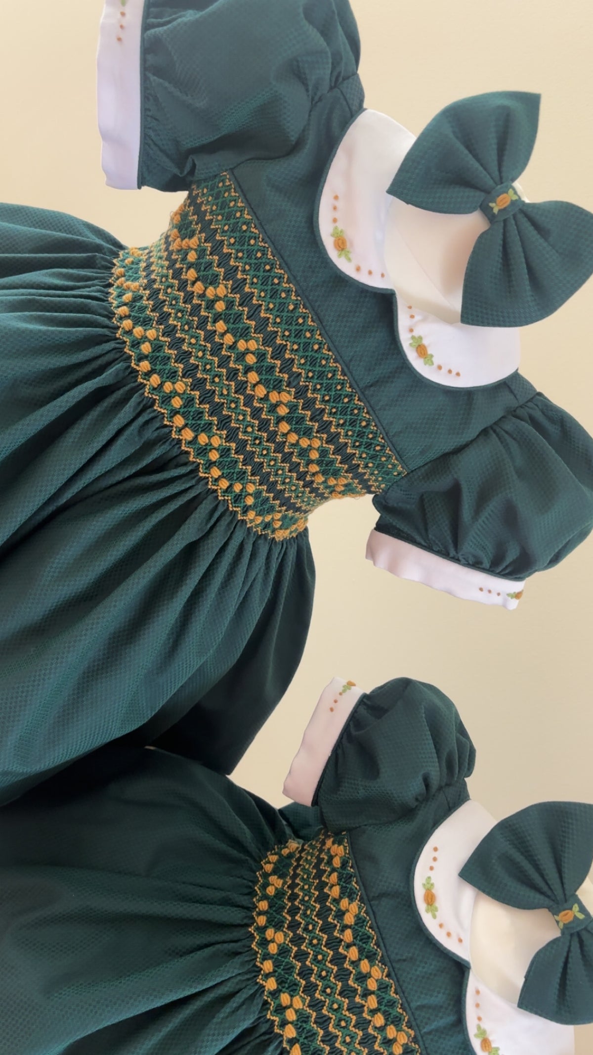Emerald green smock dress