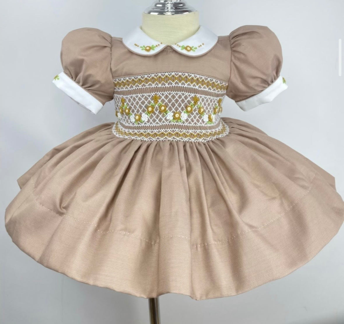 Caramel/nude smock dress