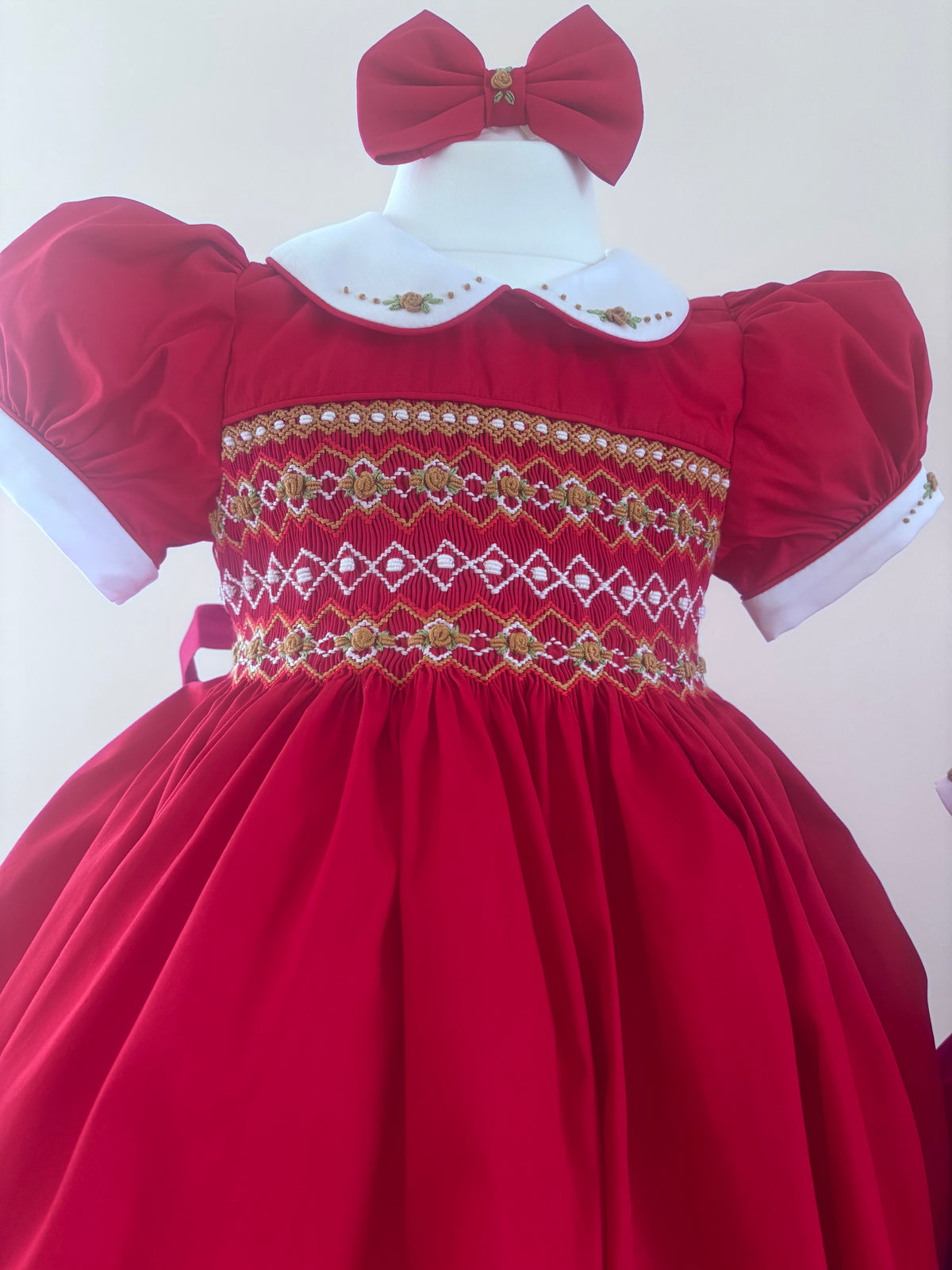 Red smock dress